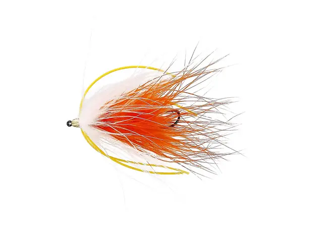 Unique Flies Marabou Worm #8 White/Orange Daiichi 3 Unique Flies Marabou Worm #8 White/Orange Daiichi