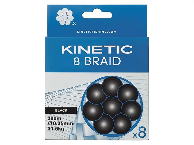 Kinetic 8 Braid 300m 0,20mm/15,0kg Black 3 Kinetic 8 Braid 300m 0,20mm/15,0kg Black